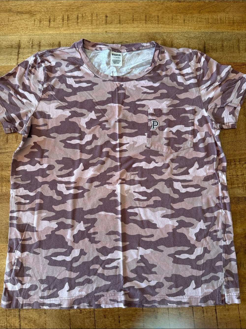 PINK Victoria's Secret Girls Pink Camouflage Pocket Tee